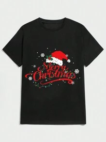 Manfinity Hypemode Men Christmas Print Tee - Black - View 5