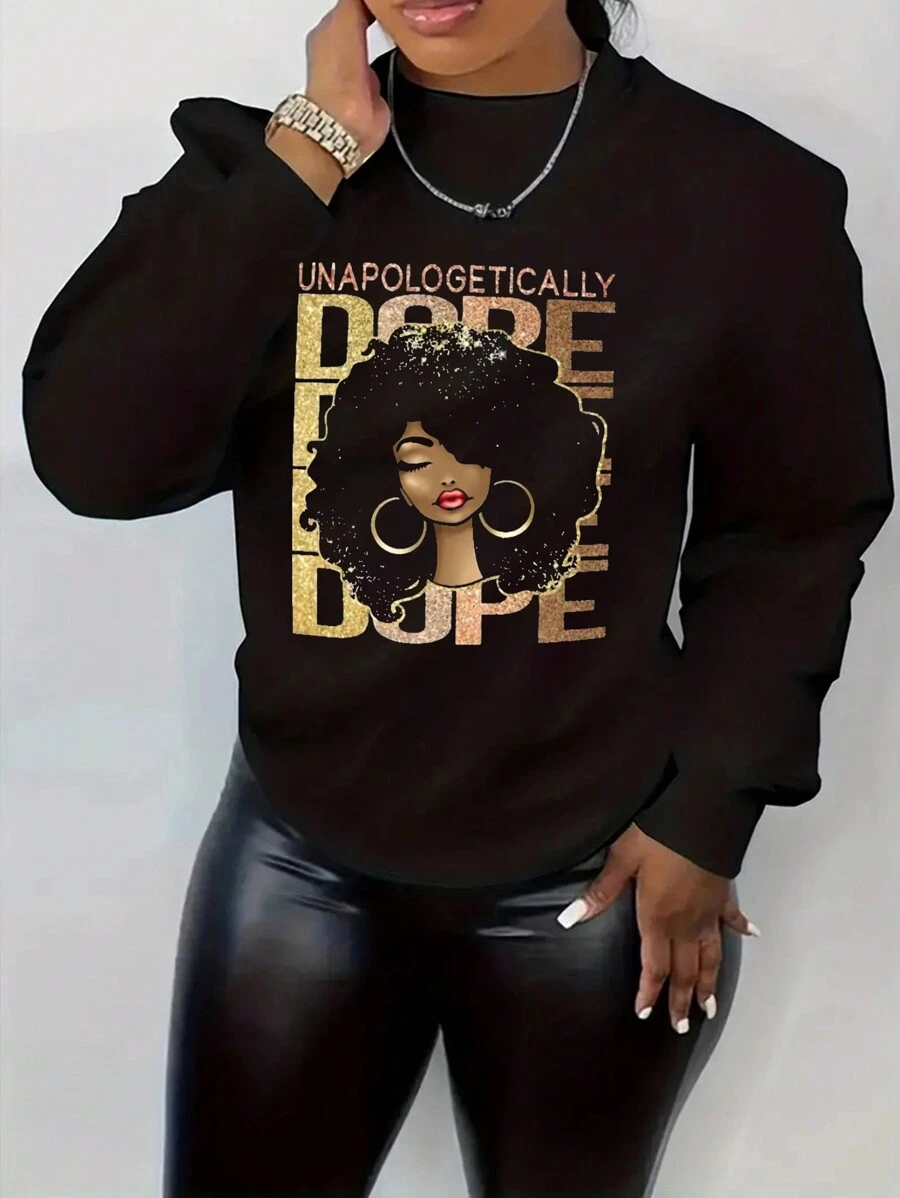 INAWLY 人物和字母圖案運動衫 - 黑色 - 查看 1