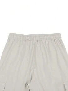 Manfinity Homme Men Flap Pocket Drawstring Waist Cargo Trousers - Apricot - View 4