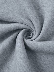 男士小鹿&字母圖案加絨內裏連帽衫