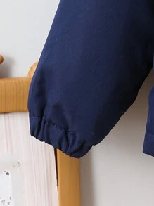 SHEIN 男小童羊絨領口行李袋夾克無毛衣