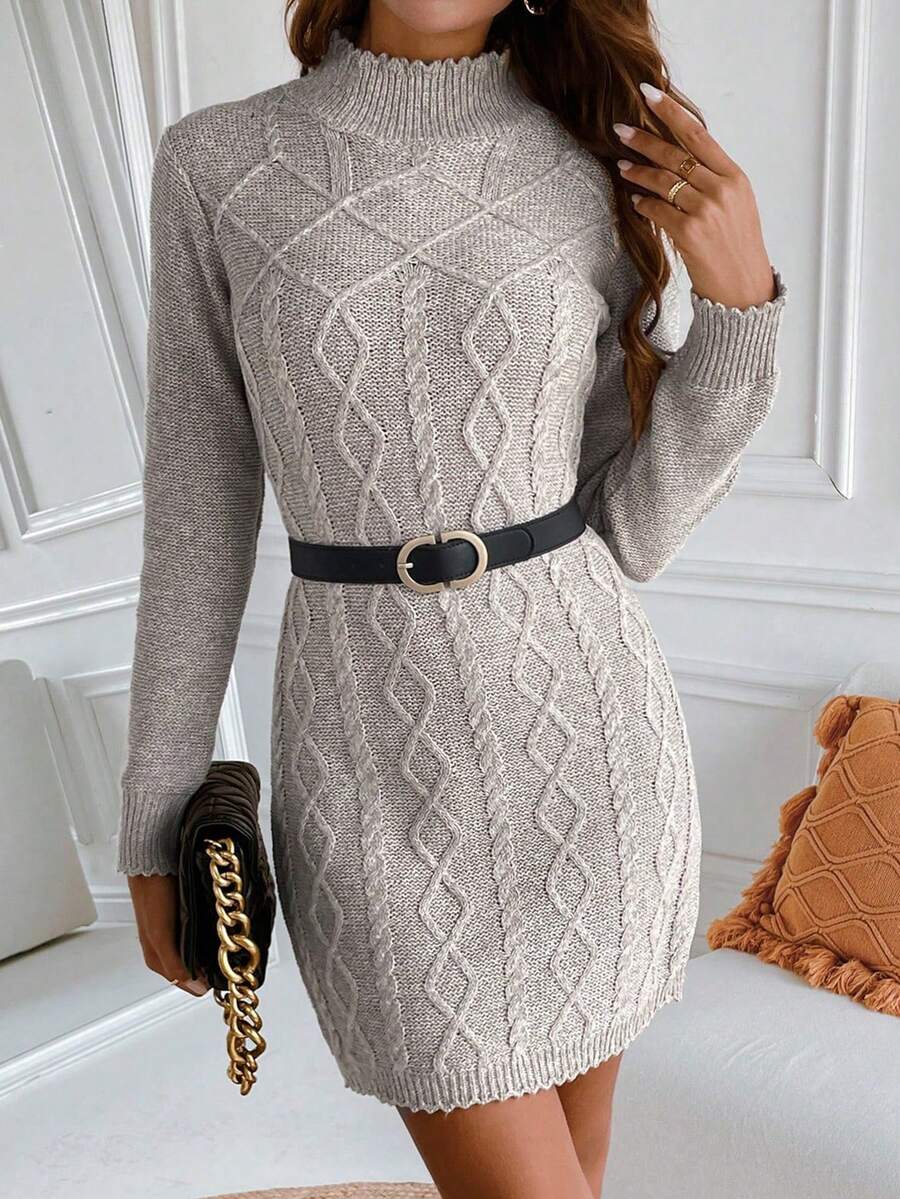 SHEIN Unity Xoắn Dan Đầm Áo len Không có thắt lưng - Nhiều màu - Xem 1