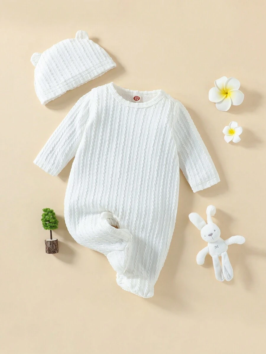 Babymeisje Getextureerd Slaap-jumpsuit op voet
