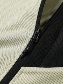 Manfinity Sport Corelite Boyfriend Style Men Colorblock Zip Up Sports Jacket Workout Tops