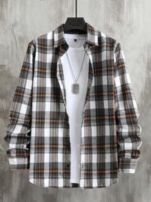 Manfinity Homme Homme Chemise À Carreaux (Sans T-Shirt)
