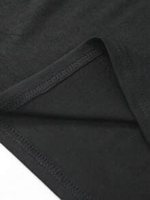 SHEIN EZwear Camiseta De Gran Tamaño - Negro - Ver 5