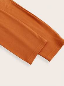 SHEIN EZwear Legging Squelette Imprimé Main Taille Haute - Camel - Voir 3