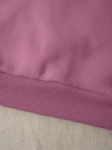 INAWLY Áo nỉ giữ nhiệt có lớp lót, họa tiết hoa và chữ, kiểu dáng mùa thu. - Màu Lilac Tím - Xem 6