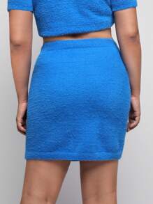 Yelly Gray Designer Women Plus Solid Elegant Sweater Skirt, For Holiday, Party, Vacation, Festival, Ibiza Fits