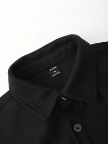 Manfinity Homme Sobretodo Suelto Con Patrón A Cuadros Para Hombre Con Bolsillos Parcheados Y Hombros Caídos