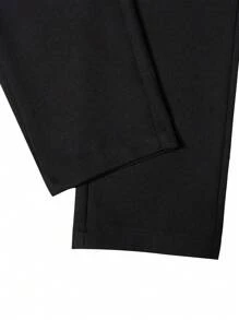 Tween Boy Two Tone Lapel Collar Blazer & Straight Leg Pants - Black - View 4