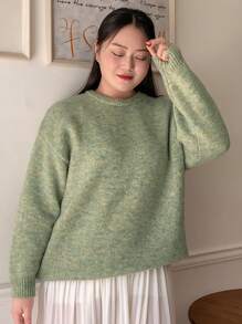 Dazy Petite Plus Áo len trễ vai cỡ lớn, Quần áo mùa thu - màu xanh lá - Xem 6