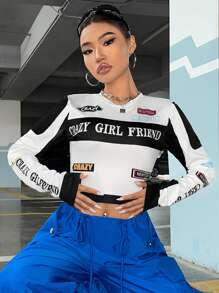 SHEIN EZwear Camiseta De Impresión De Carreras De Coches - Multicolor - Ver 6
