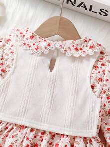 Baby Girl Ditsy Floral Print 2 In 1 Dress - Multicolor - View 6