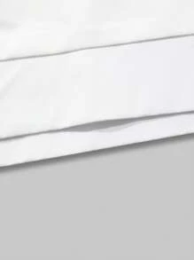 Manfinity Men's Loose Fit Letter Printed Color Block Jacket Without T-Shirt - Black and White - View 4