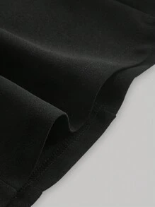 SHEIN MOD Vestido de dos tonos de cuello exagerado con cordón delantero - Blanco y Negro - Ver 4