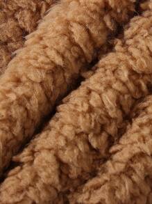 Baby Boy Bear Embroidery 3D Ears Design Hooded Teddy Jumpsuit - Brown - View 7