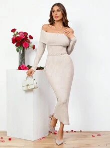 SHEIN Clasi 女士連身裙 - 米色 - 查看 6