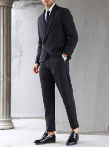 Manfinity Mode Men Double Breasted Blazer & Suit Pants