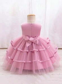 SHEIN Glamorique Kids Modisches und wunderschönes Kleid für Baby Mädchen, geeignet für Geburtstagspartys, Abendpartys, Aufführungen, Hochzeiten, Feier des ersten Monats und Taufen