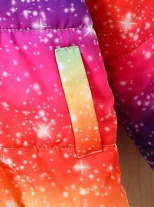 Baby Girl Fashionable Ombre Print Hooded Jacket, Winter