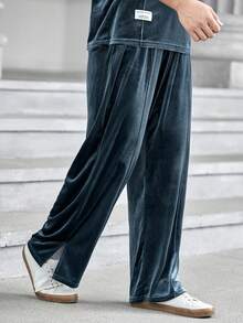 GENTILAND 男士腰部抽繩斜口袋長褲 - 灰色 - 查看 4