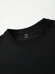 Manfinity Roghcode Men Star & Letter Graphic Drop Shoulder Tee - Black - View 4