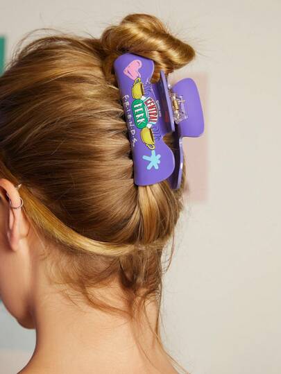 FRIENDS X SHEIN Central Perk Purple Large Hair Claw Clip Suitable For Thick Hair, Gifts