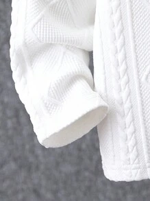 SHEIN Chàng trai trẻ Chi tiết Patched thư Áo thun - trắng - Xem 3