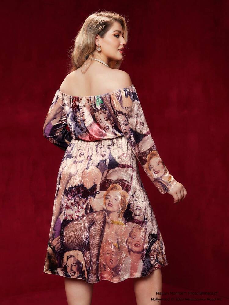 Plus Autumn And Winter Retro Modern Fashion One Shoulder Gorgeous Sexy Dress