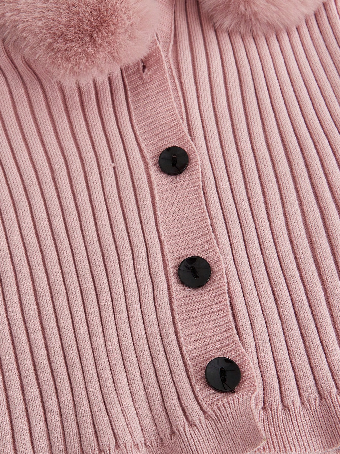 SHEIN ICON كارديجان أمامي مزود بأزرار، محبوك بتريك...