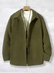 Teenage Boys' Patchwork Pocketed Jacket - Black - View 1