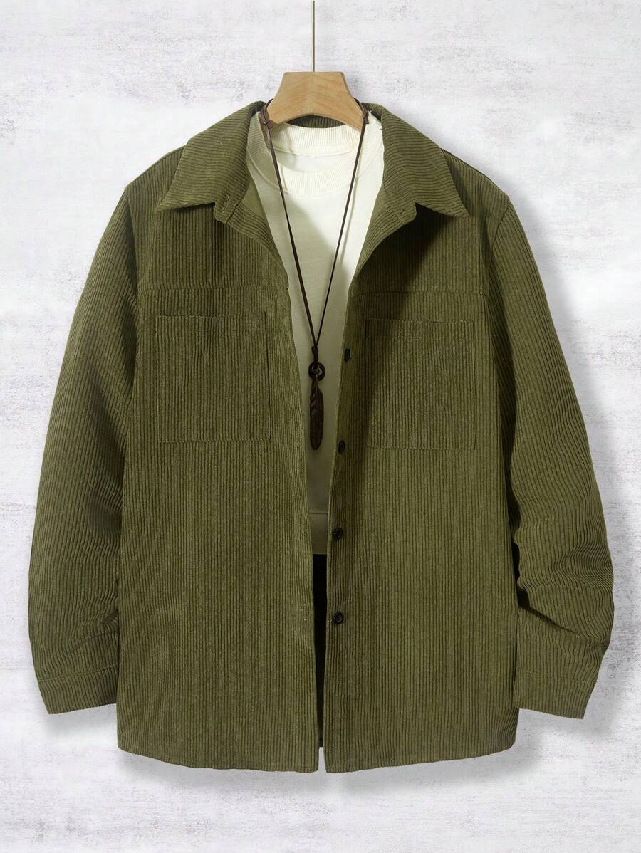 Teenage Boys' Patchwork Pocketed Jacket - Black - View 1