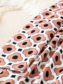 SHEIN LUNE Hơn In Toàn bộ Cổ v Đầm - Nhiều màu - Xem 3