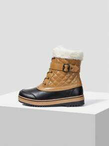 MOTF PREMIUM QUILTED FAUX FUR SNOW BOOTS