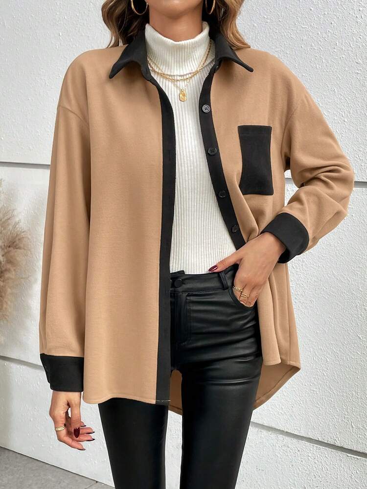 Women's Khaki Woolen Coat