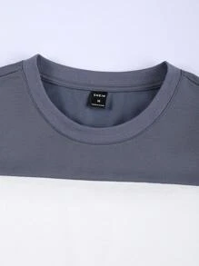 Manfinity Homme Men Casual Two Tone Drop Shoulder Tee - Grey - View 5