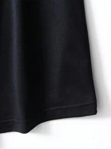 ROMWE MEN Anime Men Car & Letter Graphic Y2k T-Shirt - Black - View 4