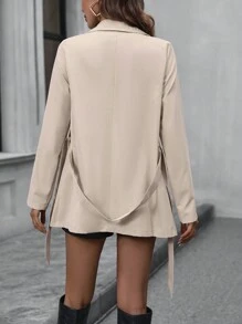 SHEIN LUNE Gabardina de doble botonadura con cinturón