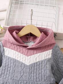 SHEIN Cô Gái Trẻ Khối màu Đầm có mũ - Nhiều màu - Xem 6