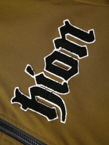 Manfinity Homme Loose Fit Men's Bomber Jacket With Letter Patches And Baseball Collar - Camel - View 4