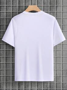 Manfinity Dauomo Camiseta Cómica Con Diseño De Emoji Para Hombres - Blanco - Ver 2