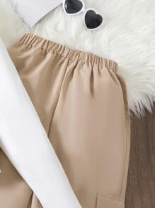 Teen Girl Two Tone Tee & Flap Pocket Pants - Multicolor - View 5