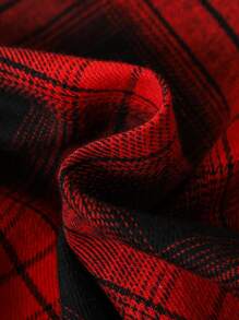 SHEIN 男嬰格紋印花連帽襯衫和褲子不帶T恤 - 彩色 - 查看 6