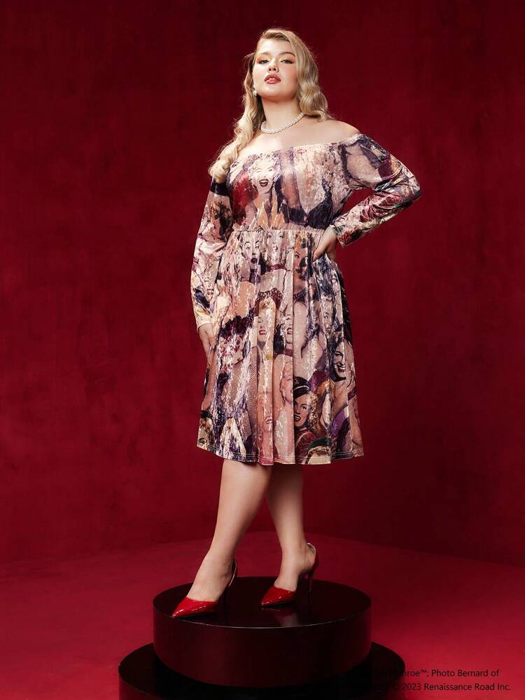Plus Autumn And Winter Retro Modern Fashion One Shoulder Gorgeous Sexy Dress