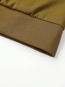 Manfinity Homme Loose Fit Men's Bomber Jacket With Letter Patches And Baseball Collar - Camel - View 8