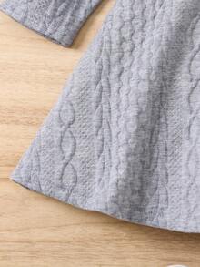 SHEIN Cô Gái Trẻ Khối màu Đầm có mũ - Nhiều màu - Xem 3