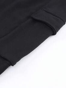 Pantalones cargo con bolsillo con solapa de cintura con cordón - Negro - Ver 7
