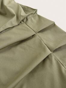 SHEIN ICON Flap Pocket Drawstring Waist Cargo Pants - Army Green - View 4