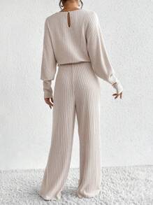 SHEIN Frenchy 蝙蝠袖腰帶連身褲